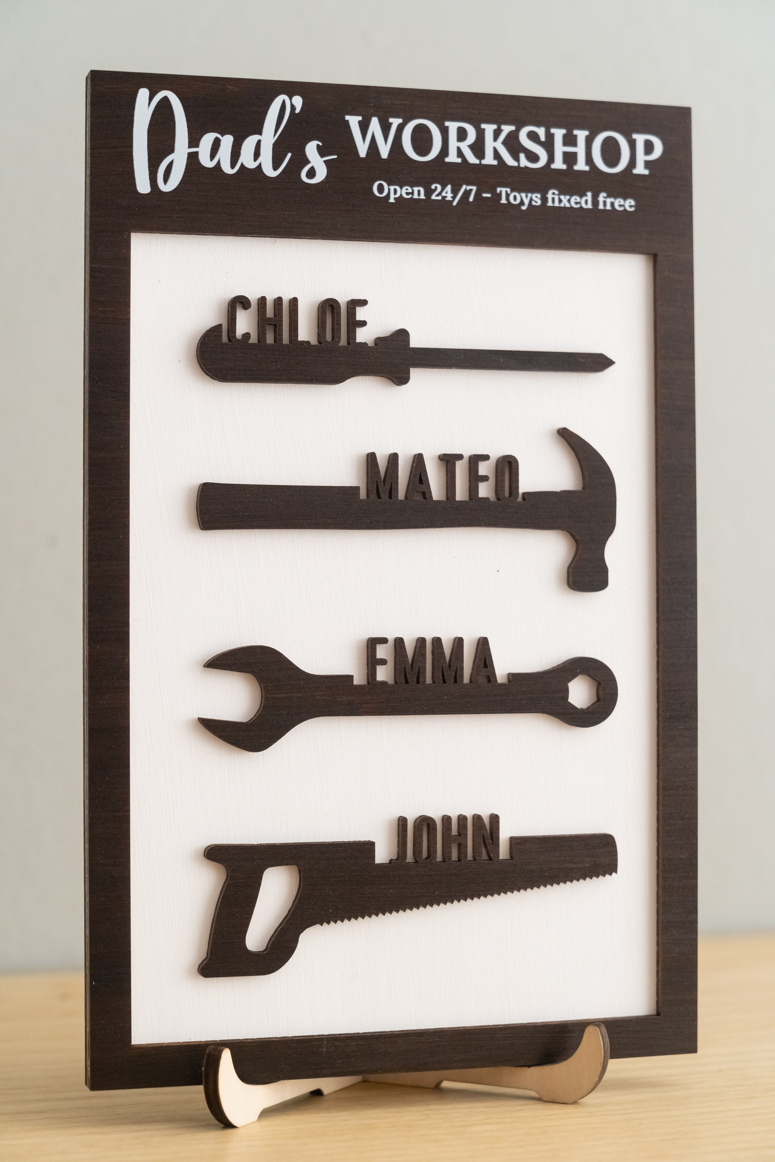 Personalized Dad Grandpa Workshop Sign Wood for Dad Birthday Gift and Wooden Fathers Day Sign Y82
