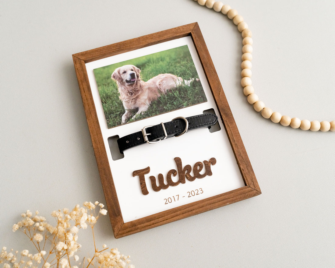 Boho Chic Pet Memorial Photo Sign for Stylish Home Decor