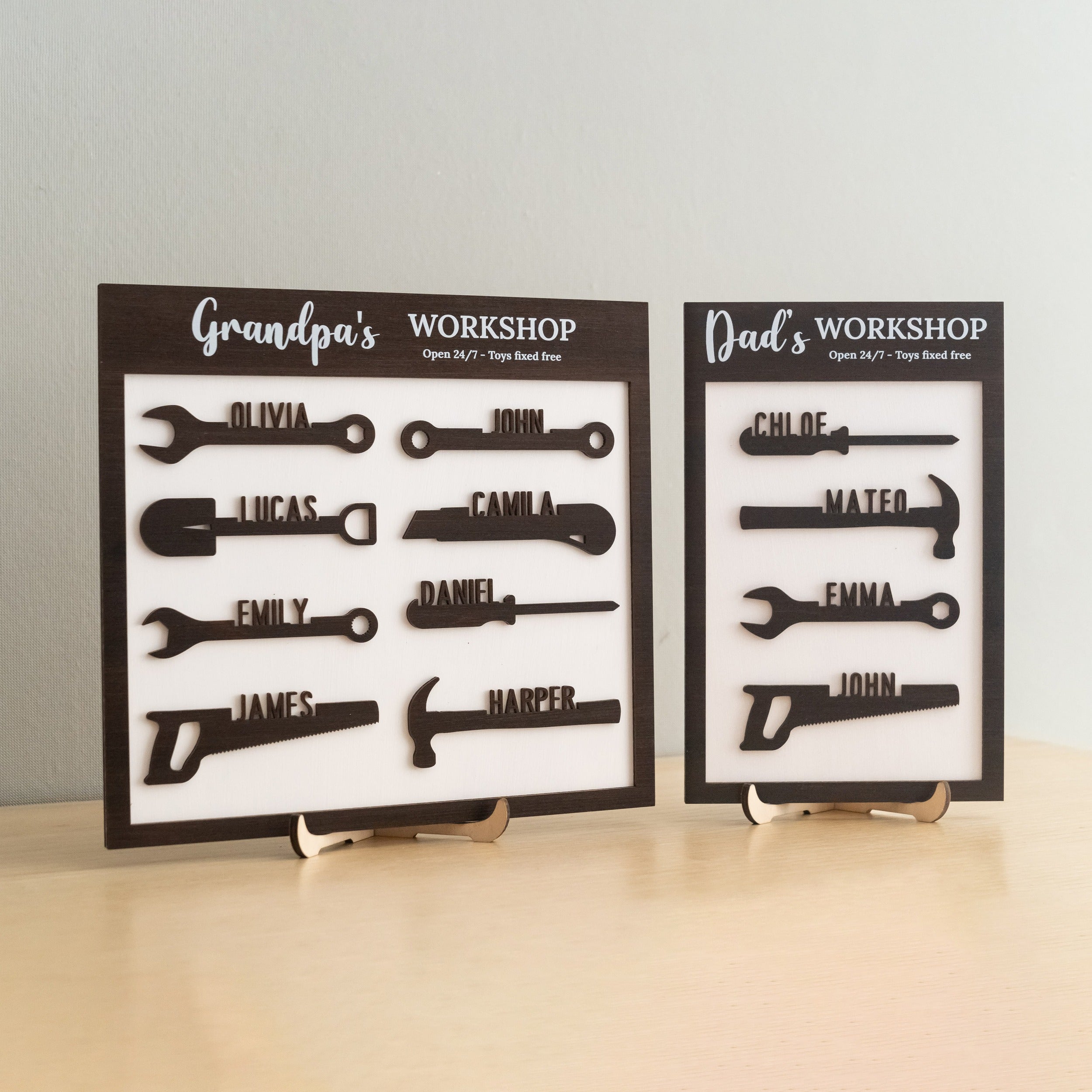 Personalized Dad Grandpa Workshop Sign Wood for Fathers Day Gift and Wooden Workshop Sign Y82