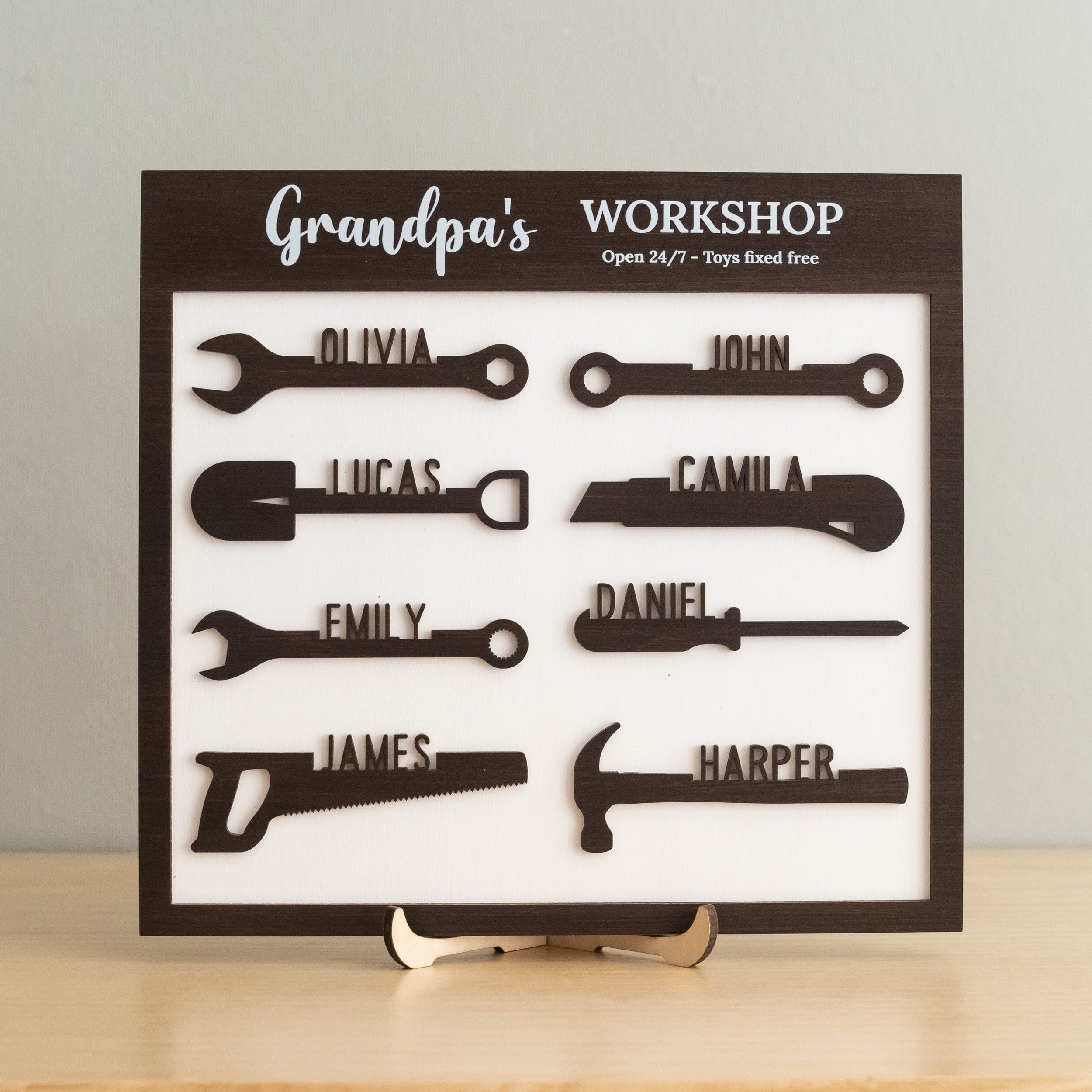 Personalized Dad Grandpa Workshop Sign Wood for Fathers Day Gift for Dad and Wooden Dad Sign Y82