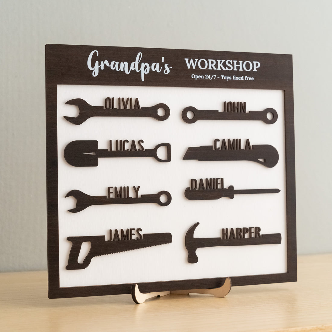 Personalized Dad Grandpa Workshop Sign Wood for Fathers Day Gift for Dad and Wooden Dad Sign Y82