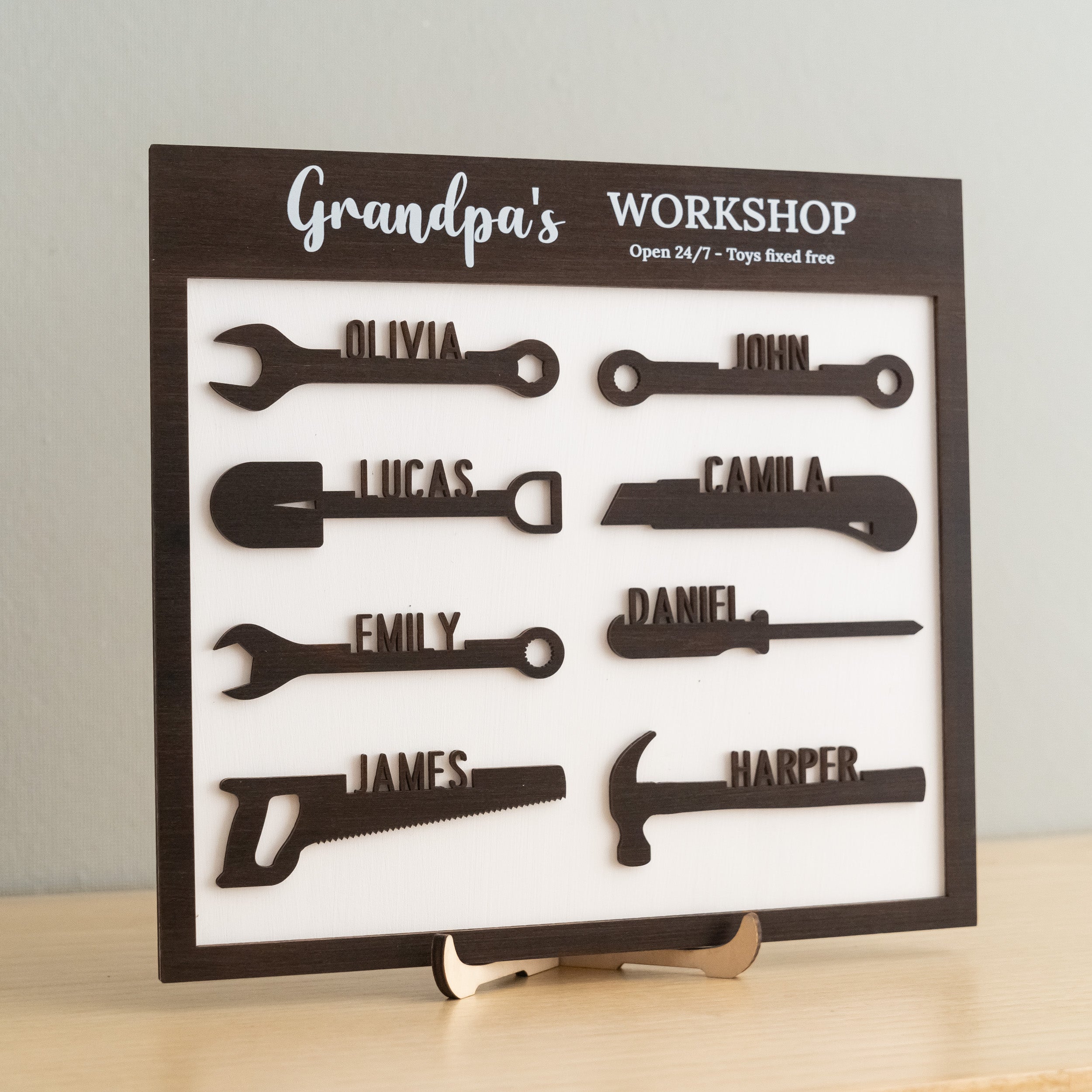 Personalized Dad Grandpa Workshop Sign Wood for Fathers Day Gift for Dad and Wooden Dad Sign Y82