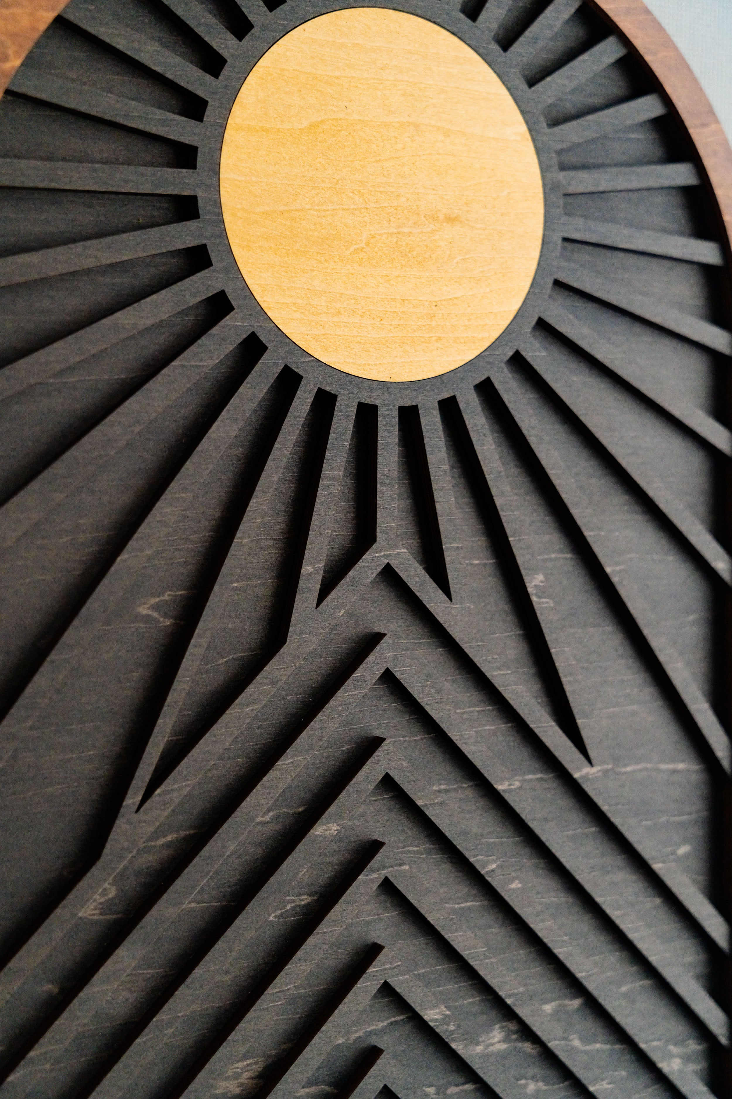 Celestial Sun and Moon Wooden Wall Art for Contemporary Rustic Home Decor J45