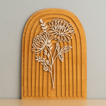 Wildflower Botanical Floral Wood Wall Hanging for Floral Wall Decor R25