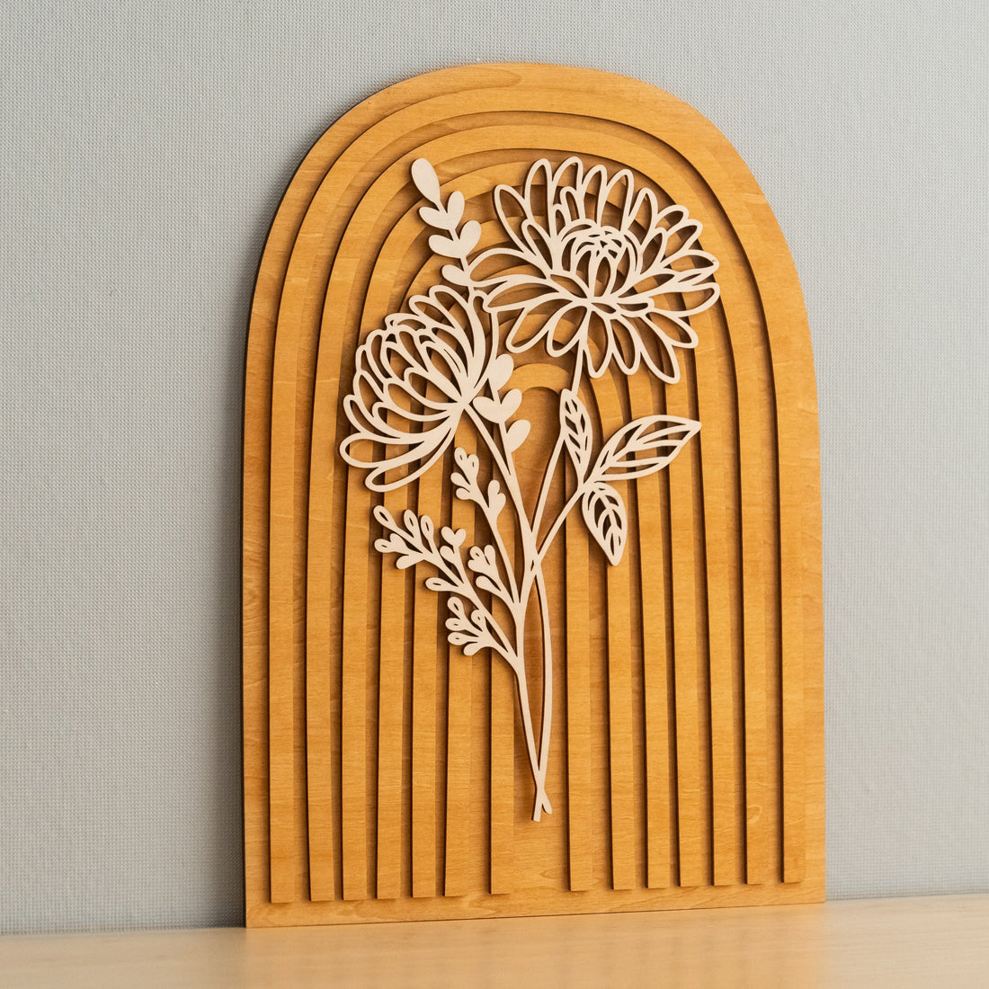Wildflower Botanical Floral Wood Wall Hanging for Floral Wall Decor R25