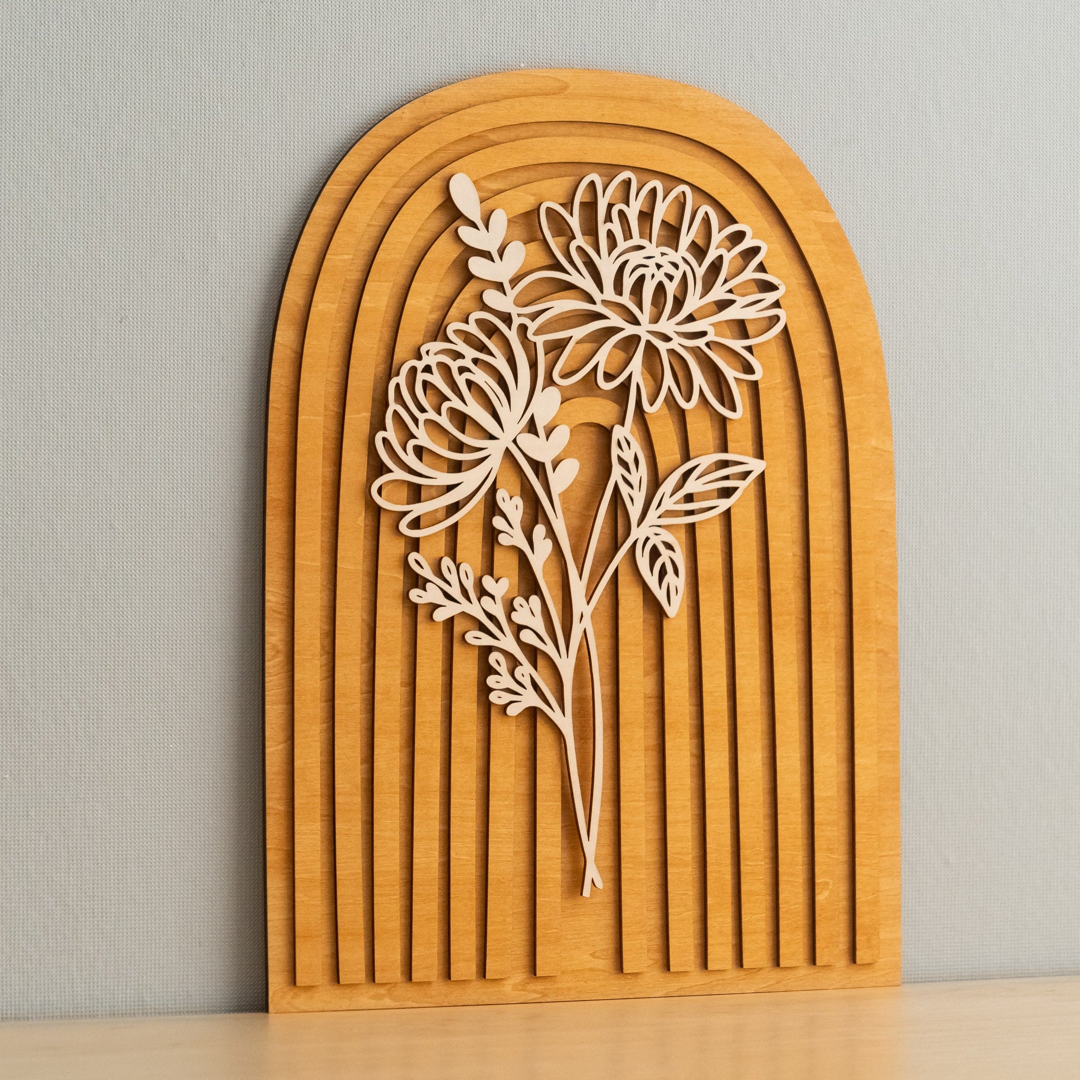 Wildflower Botanical Floral Wood Wall Hanging for Floral Wall Decor R25