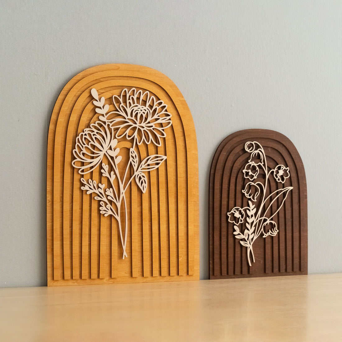 Personalized Birth Flower Wooden Sign for Boho Home Decor R25