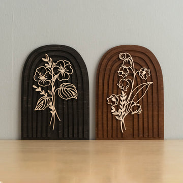 Wildflower Botanical Floral Wood Wall Hanging for Botanical Wall Art R25