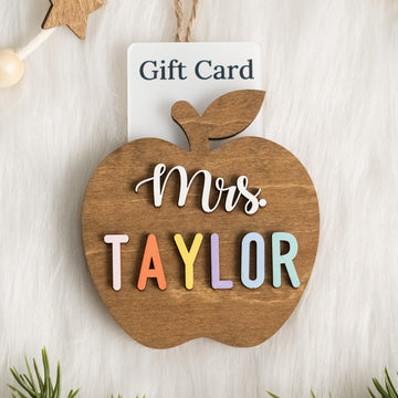Teacher Gift Card Holder Wood for Teacher Gift Ideas and Apple Decor R78