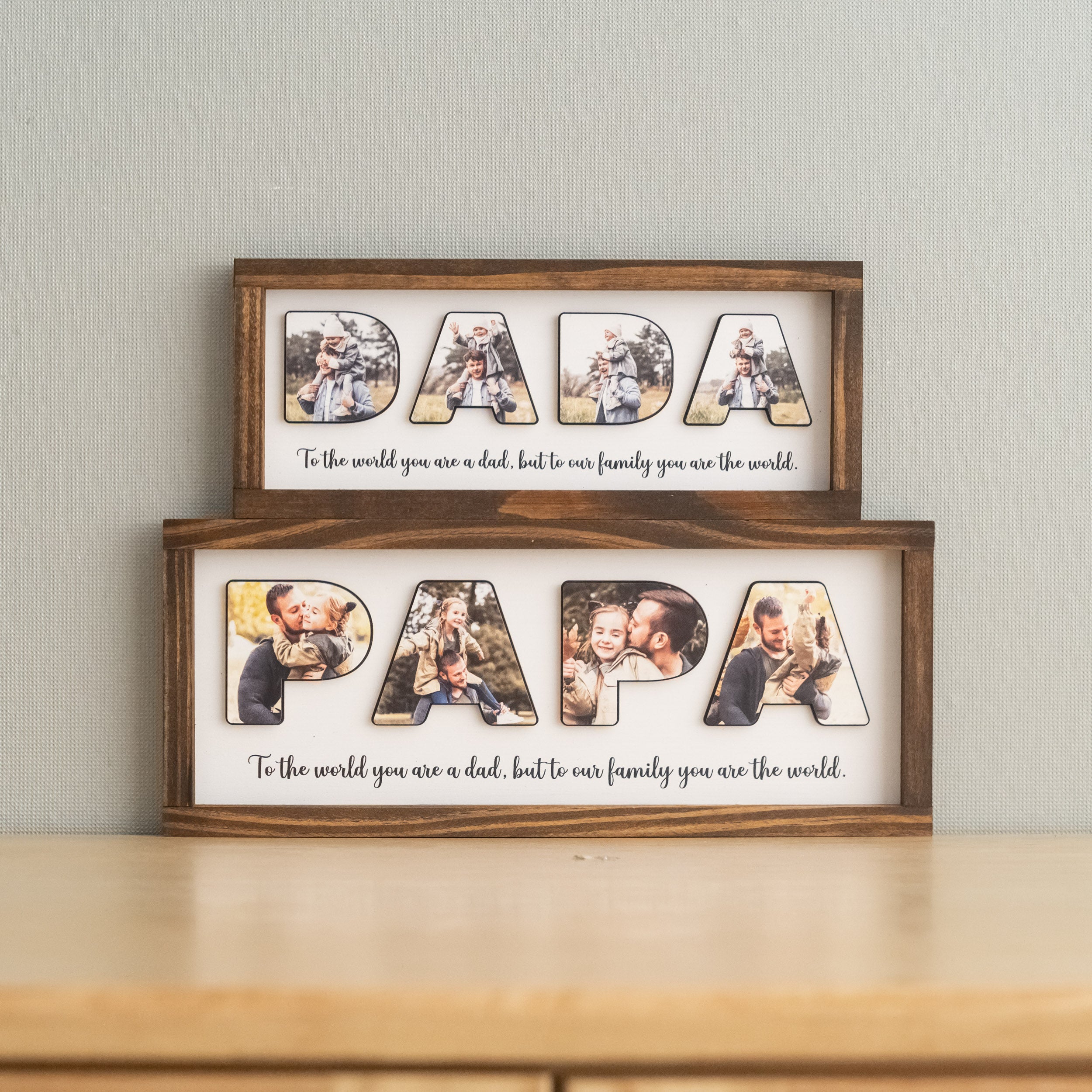 Personalized Photo Dad Wooden Frame for Father’s Day Gift Y77
