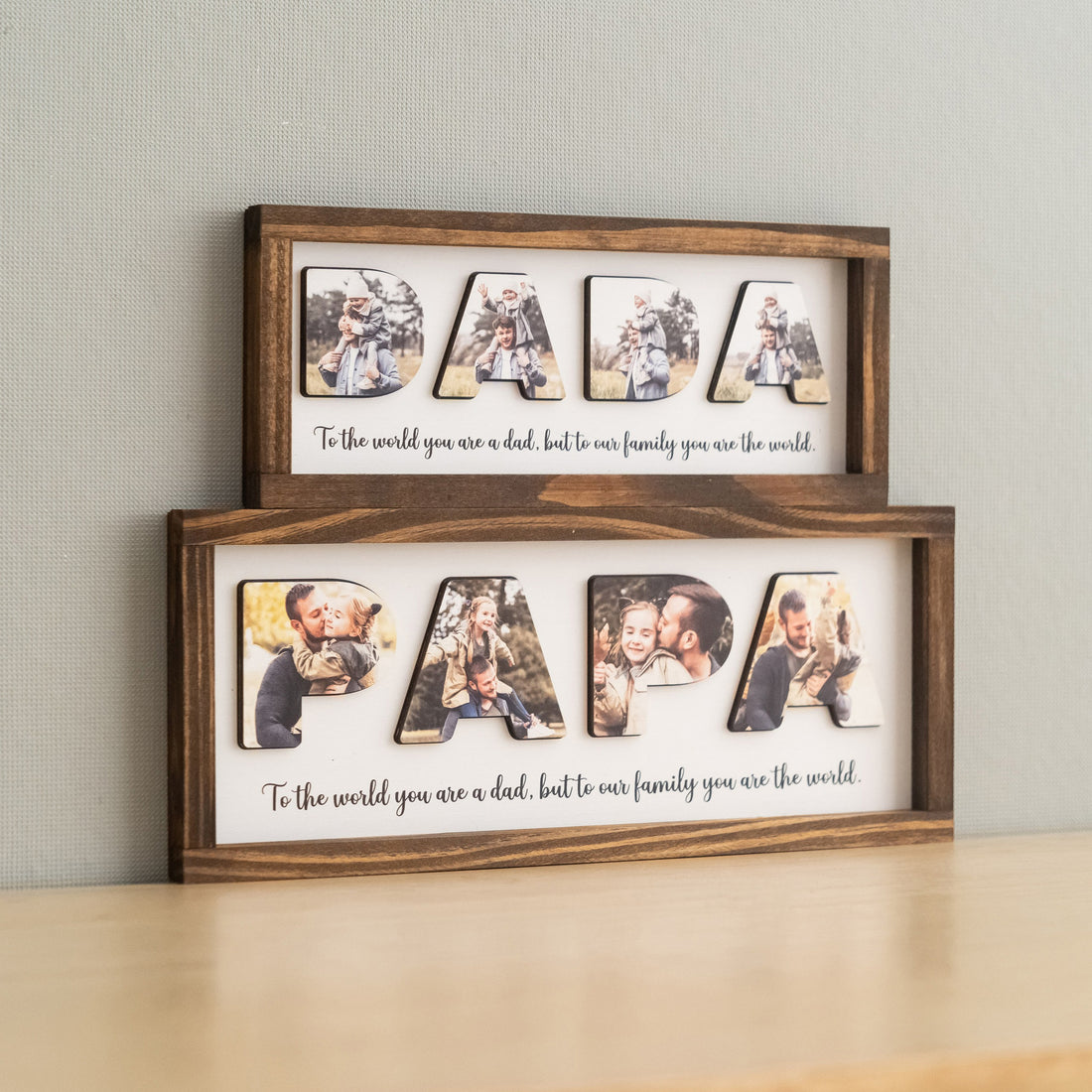 Personalized Photo Dad Wooden Frame for Father’s Day Gift Y77
