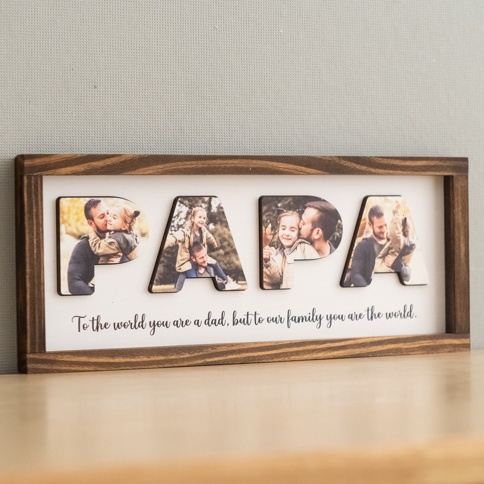 Personalized Photo Dad Wooden Frame for Father’s Day Gift Y77
