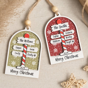 Personalized Family Christmas Ornament Wood for Custom Family Decor R57