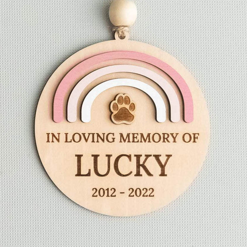 Personalized Pet Memorial Ornament Wooden for Pet Memorial Keepsake and Custom Pet Memorial Ornament N93