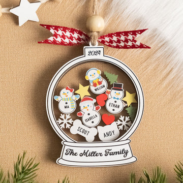 Personalized Shaker Family Christmas Ornament Wood for Tree Decor and Family Keepsakes R75