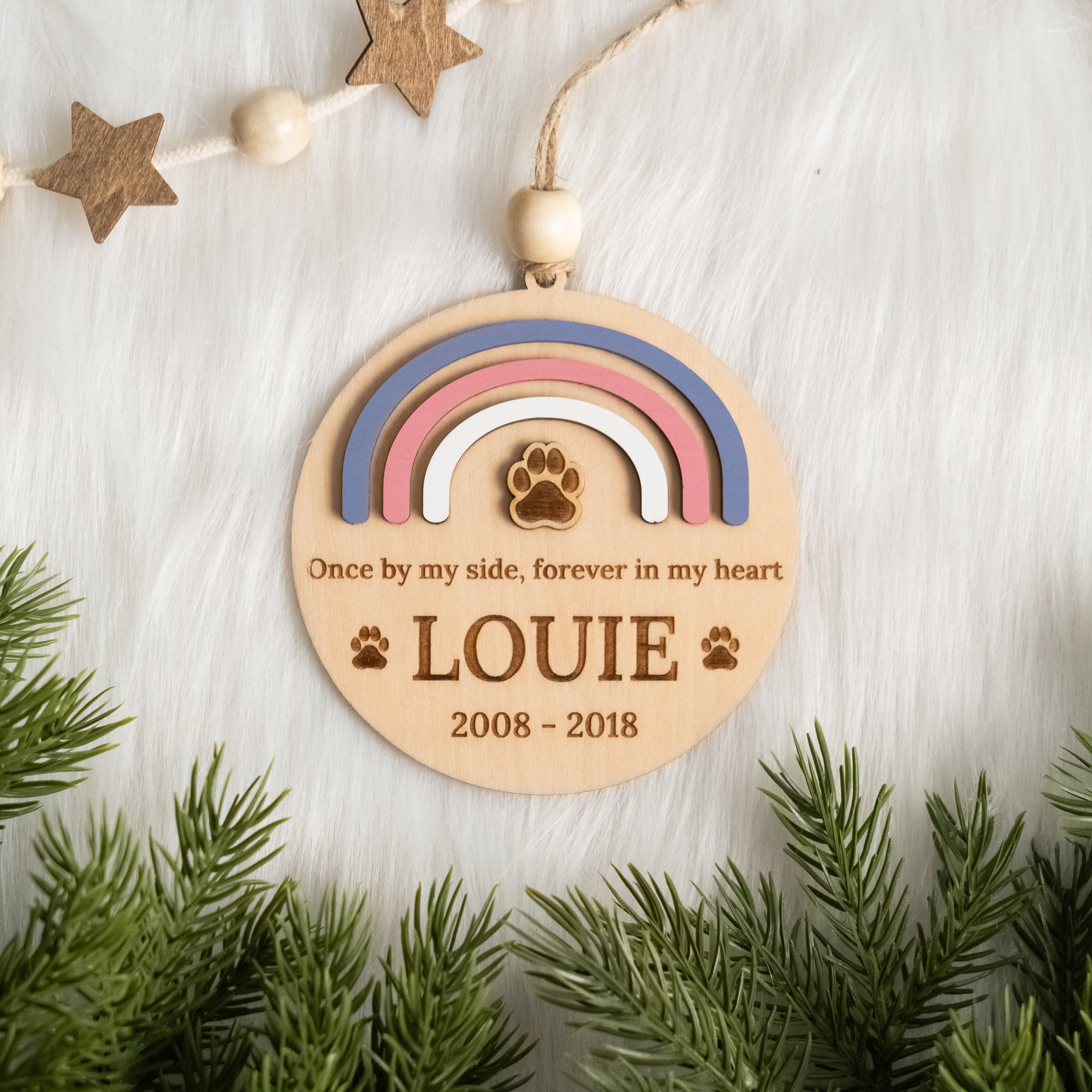 Personalized Pet Memorial Ornament Wooden for Pet Memorial Gift and Custom Pet Ornament N93