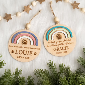 Personalized Pet Memorial Ornament Wooden for Pet Memorial Gift and Custom Pet Ornament N93