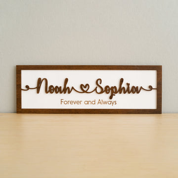Custom Couple Name Wooden Sign Wedding Couple Name Sign and Engraved Wooden Name Decor for Personalized Anniversary Gift E32