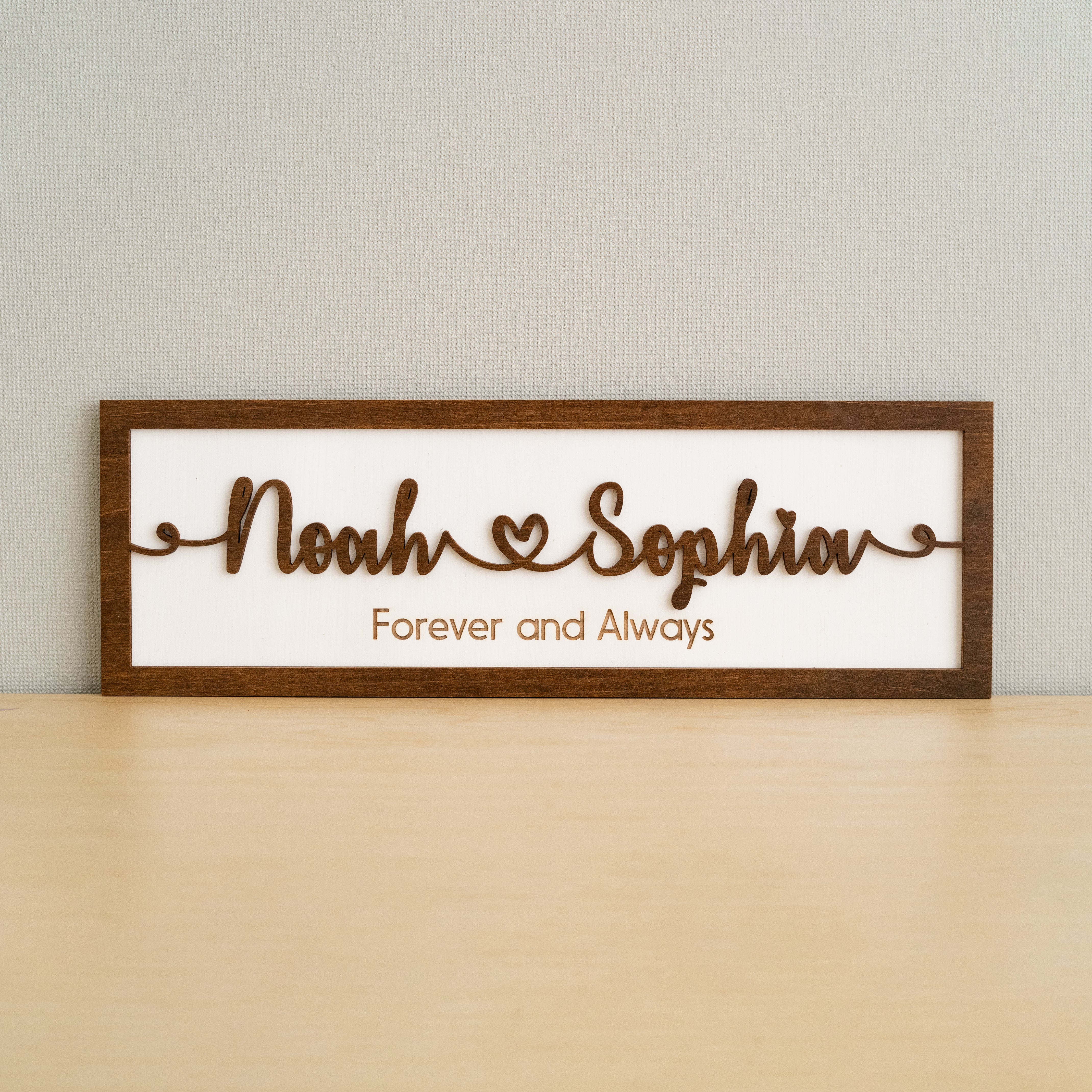 Custom Couple Name Wooden Sign Wedding Couple Name Sign and Engraved Wooden Name Decor for Personalized Anniversary Gift E32