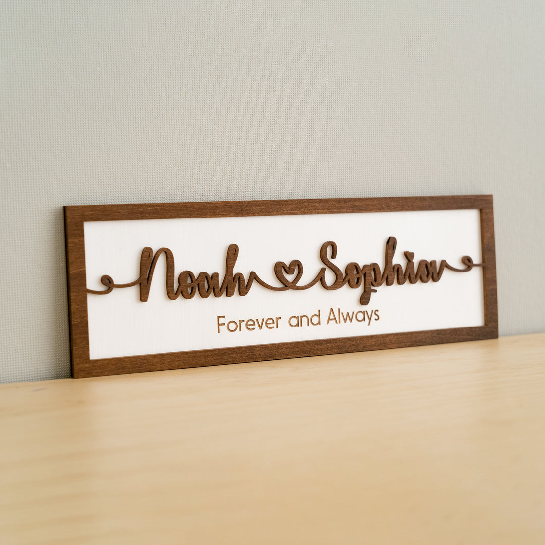 Custom Couple Name Wooden Sign Wedding Couple Name Sign and Engraved Wooden Name Decor for Personalized Anniversary Gift E32
