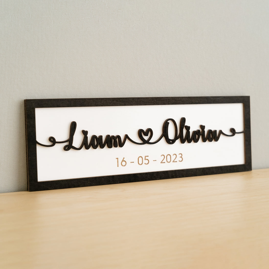 Custom Couple Name Wooden Sign Couple Name Wall Decor and Custom Engraved Wood Sign for Anniversary Gift E32