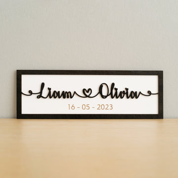 Custom Couple Name Wooden Sign Couple Name Wall Decor and Custom Engraved Wood Sign for Anniversary Gift E32