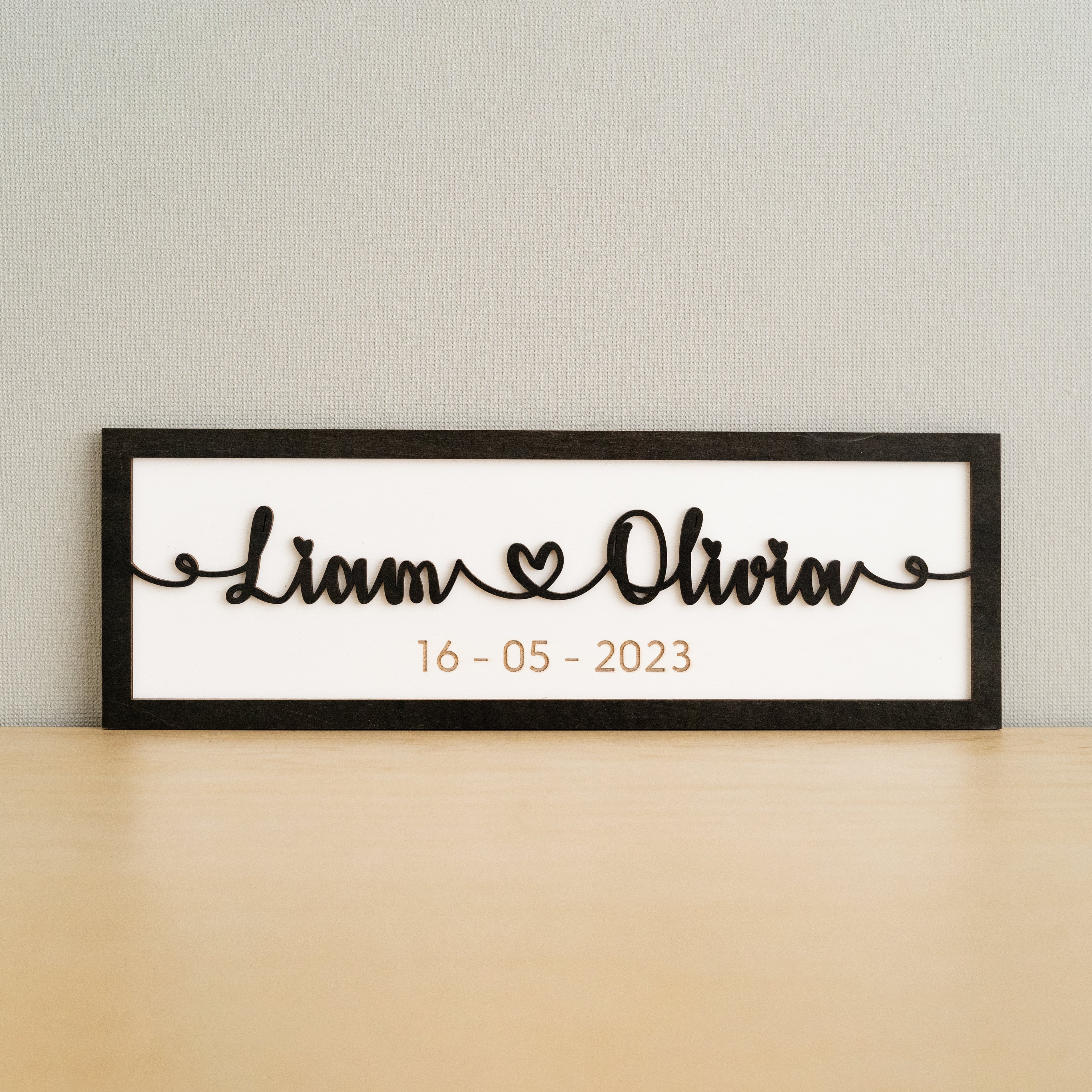 Custom Couple Name Wooden Sign Couple Name Wall Decor and Custom Engraved Wood Sign for Anniversary Gift E32