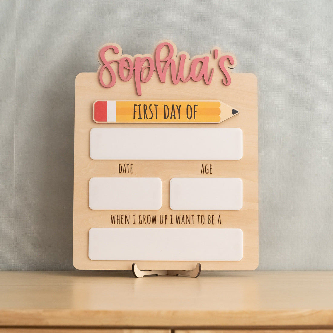 Personalized First Day of School Sign Acrylic for Kids Y87