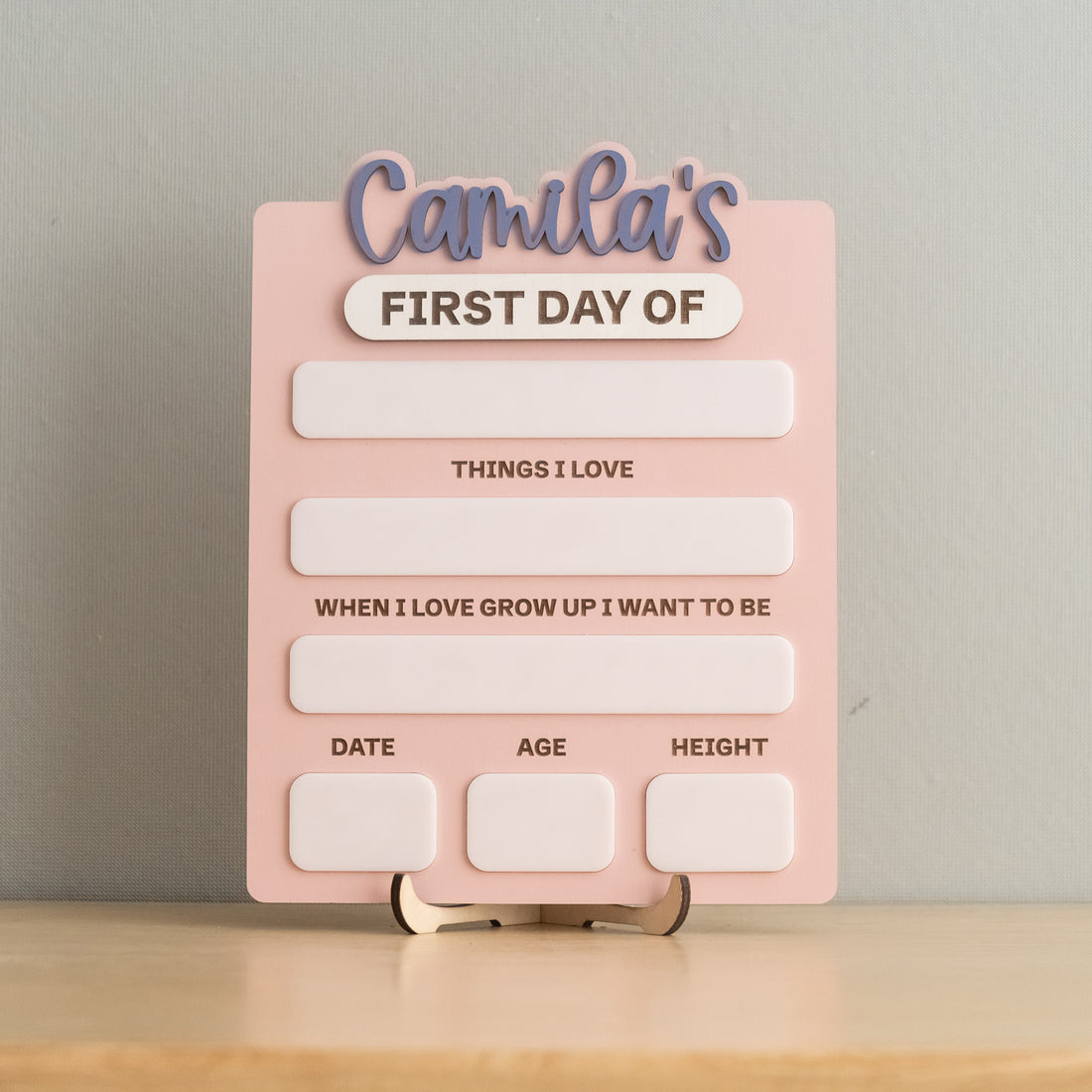 Personalized First Day of School Sign Wood for Kids Photo Prop Y88