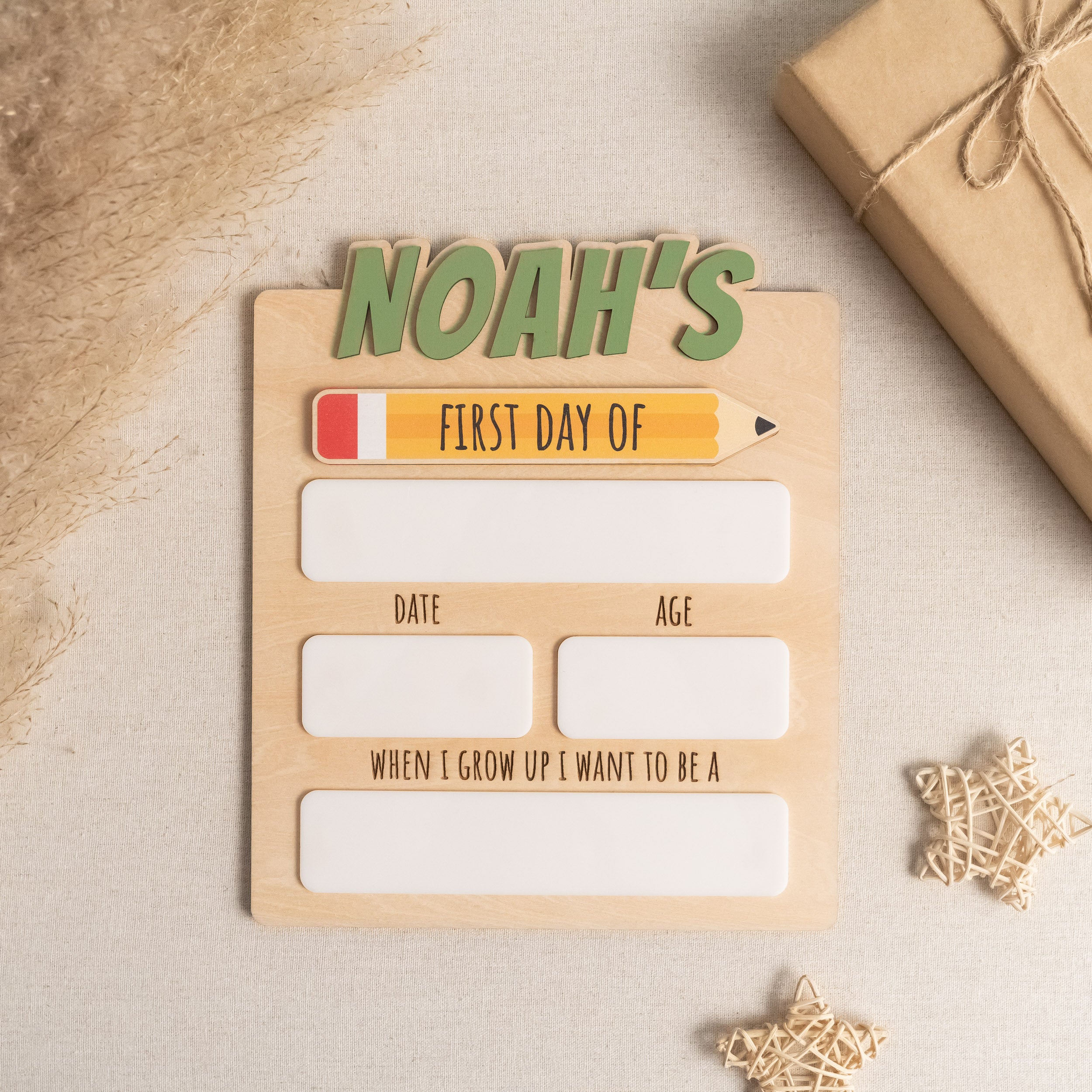 Personalized First Day of School Sign Wood for Back to School Y87