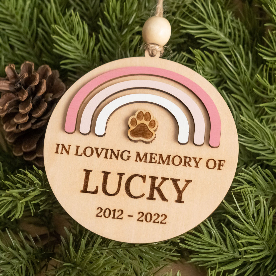 Personalized Pet Memorial Ornament Wooden for Pet Memorial Keepsake and Custom Pet Memorial Ornament N93