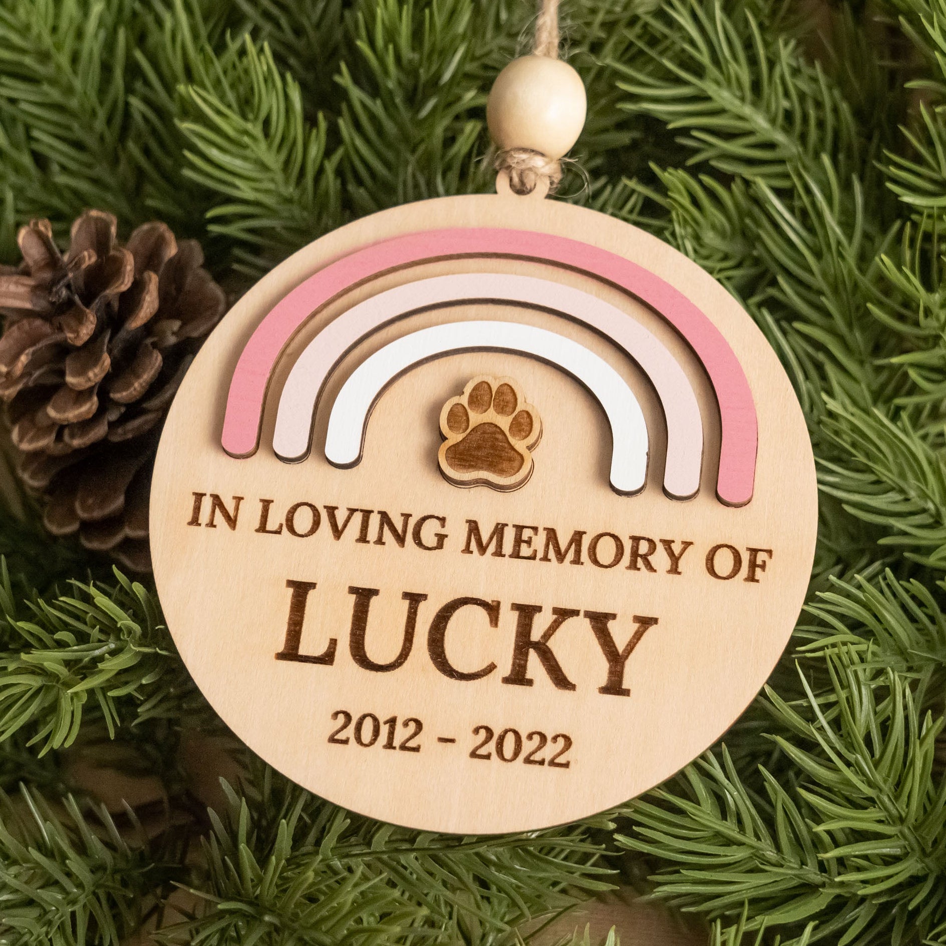 Personalized Pet Memorial Ornament Wooden for Dog Memorial Ornament and Custom Pet Memorial N93