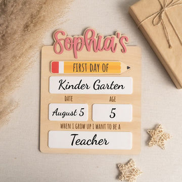 Personalized First Day of School Sign Acrylic for Kids Y87