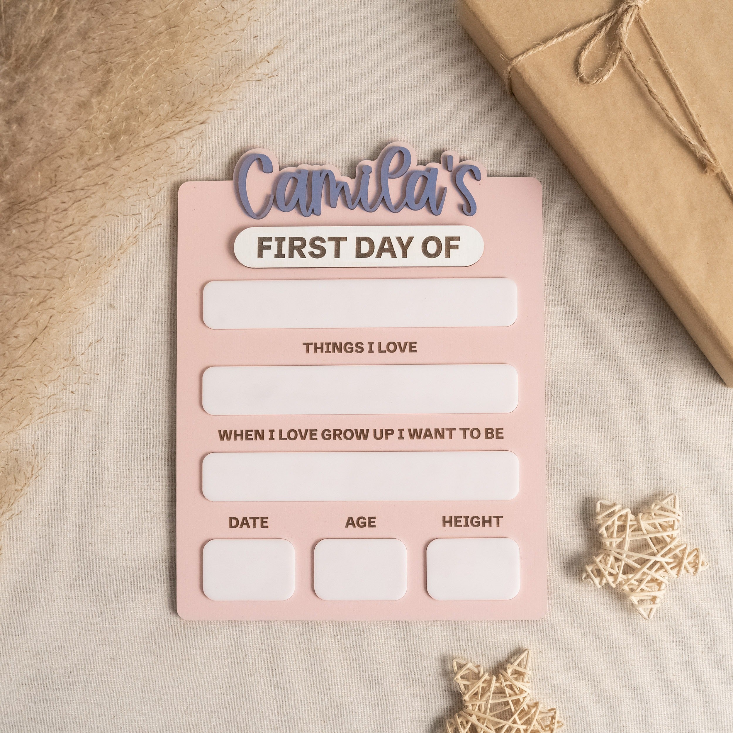 Personalized First Day of School Sign Wood for Back to School Y88