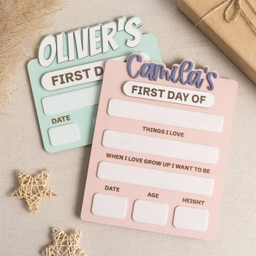 Personalized First Day of School Sign Wood for Back to School Y88