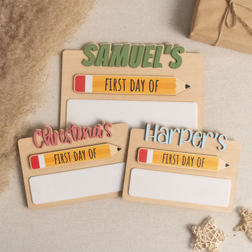Personalized First Day of School Sign Wood for Kids Memories Y86