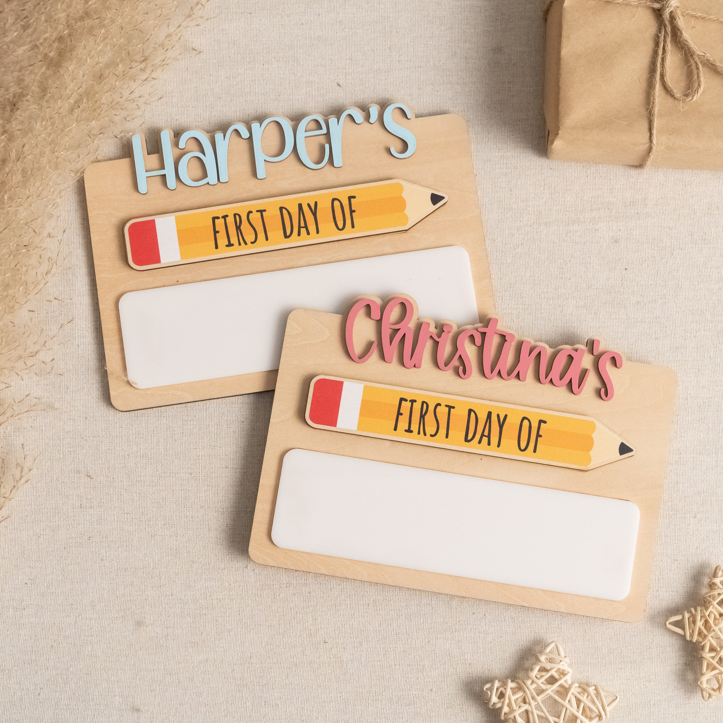 Personalized First Day of School Sign Wood for Kids Memories Y86