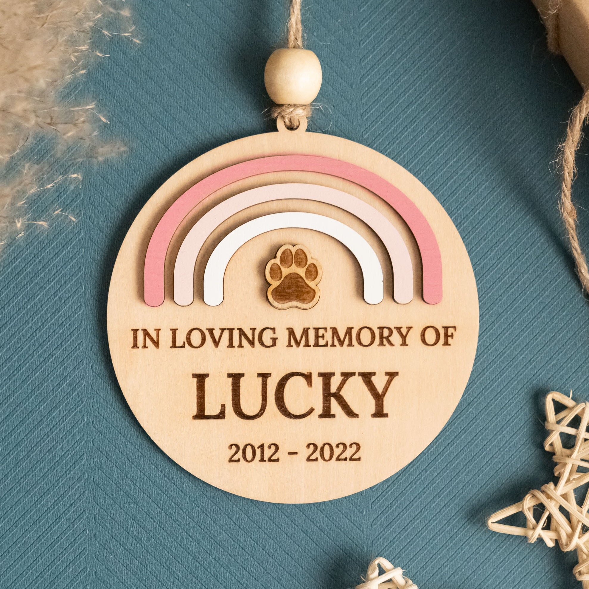 Personalized Pet Memorial Ornament Wooden for Pet Memorial Keepsake and Custom Pet Memorial Ornament N93