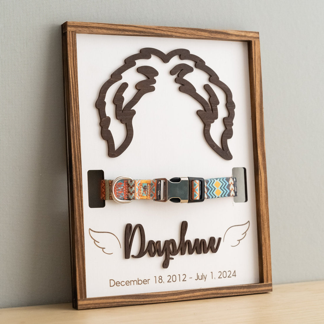 Dog Ear Drawing Framed Wood Sign and Wooden Pet Memorial E88