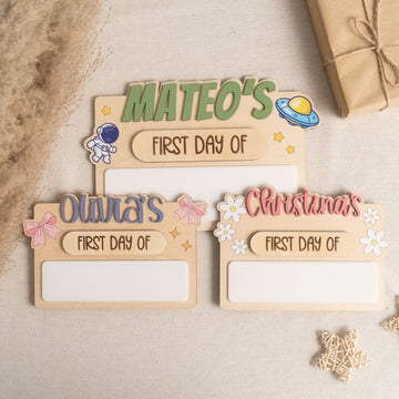 Personalized First Day of School Sign for Kids, Acrylic Wood Decor Y90