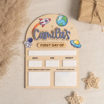 Personalized First Day of School Sign Wood for Kids School Milestones Y91