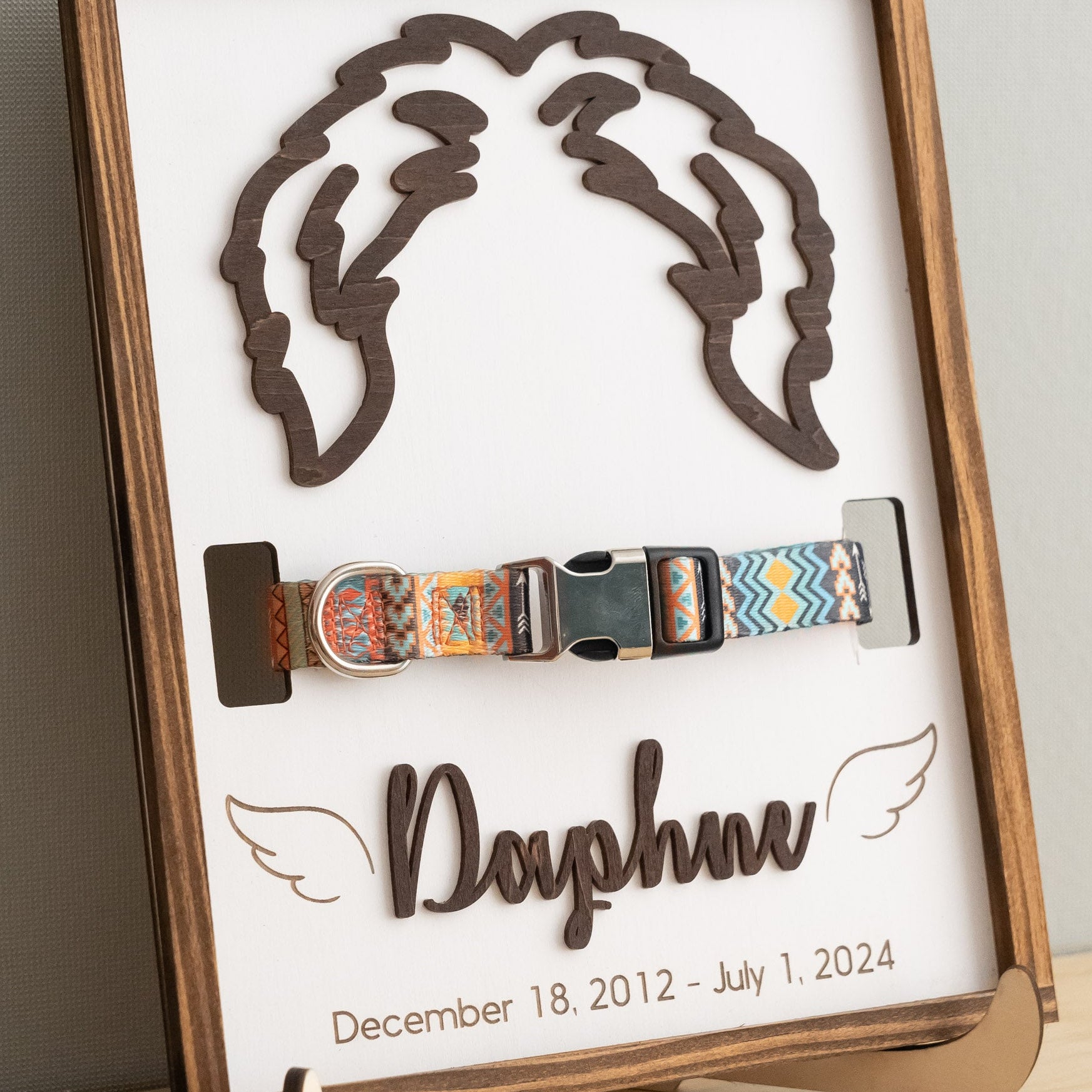 Dog Ear Drawing Framed Wood Sign and Wooden Pet Memorial E88