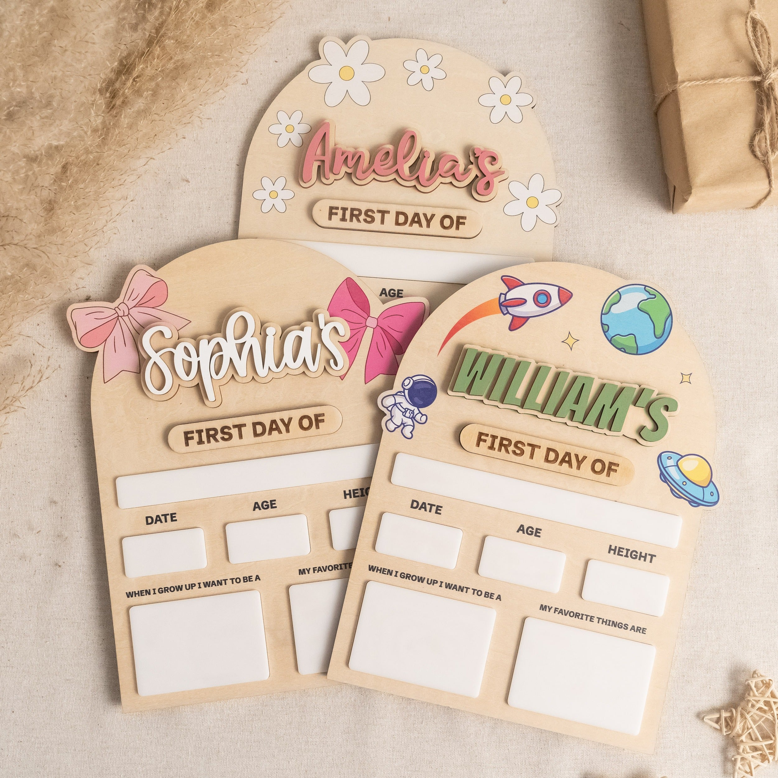 Personalized First Day of School Sign Wood for Back to School Photos Y91