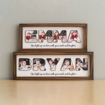 Personalized Name Photo Wooden Frame for custom baby gift Y94