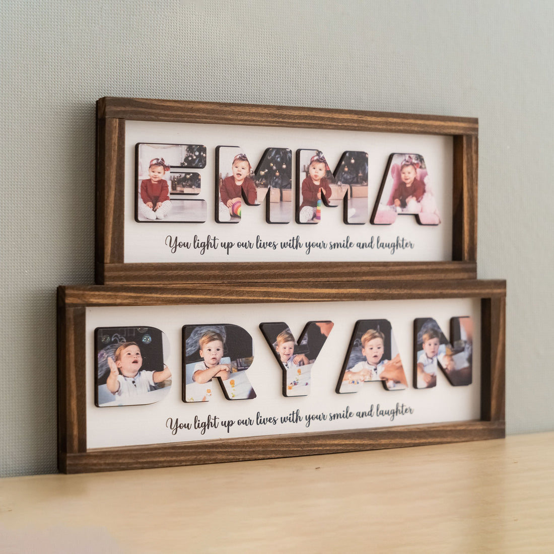 Personalized Name Photo Wooden Frame for custom baby gift Y94