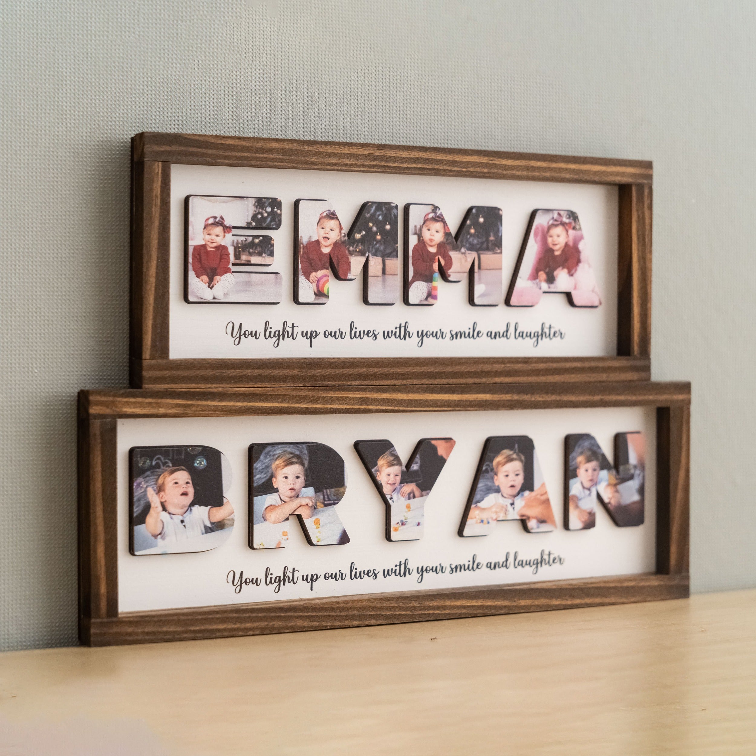 Personalized Name Photo Wooden Frame for custom baby gift Y94