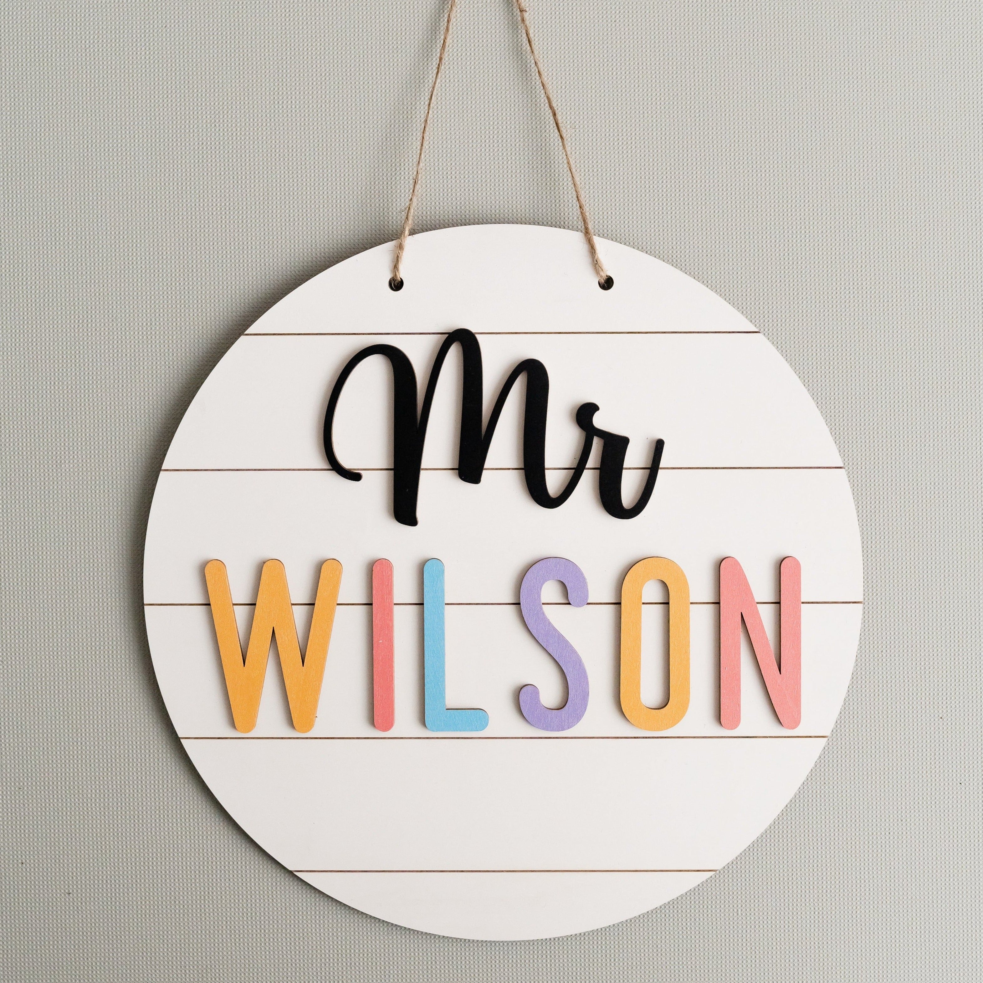 Customizable Wooden Teacher's Name Plaque For Ideal for Boho, Rustic, and Minimalist Decor