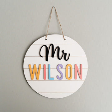 Personalized Wooden Teacher’s Name Hanging Sign for Teacher Gifts J92