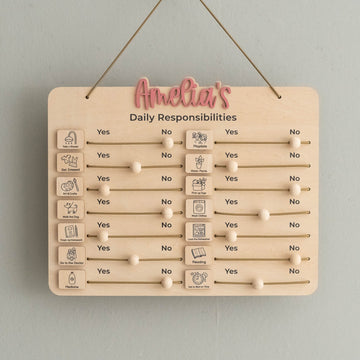 Wooden Chore Chart For Kids for Daily Chore Chart and Montessori Chore Chart Y96