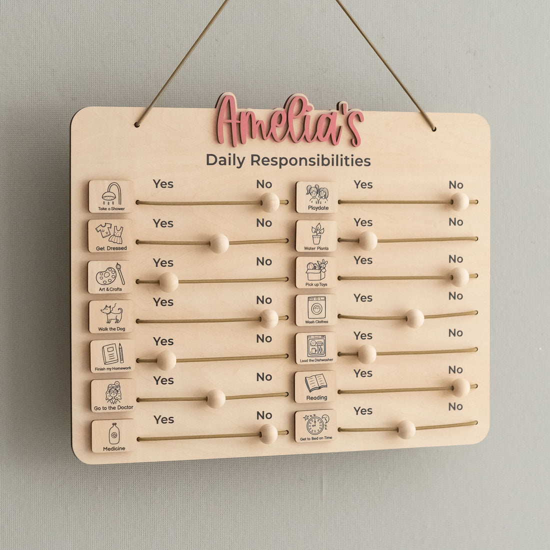 Wooden Chore Chart For Kids for Daily Chore Chart and Montessori Chore Chart Y96